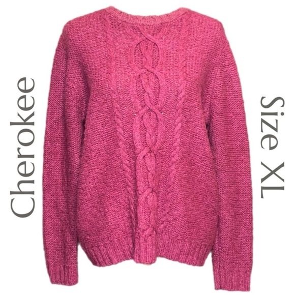 Cherokee - Vintage Acrylic and Wool Blend Cable Knit Sweater - Size XL - Picture 1 of 6